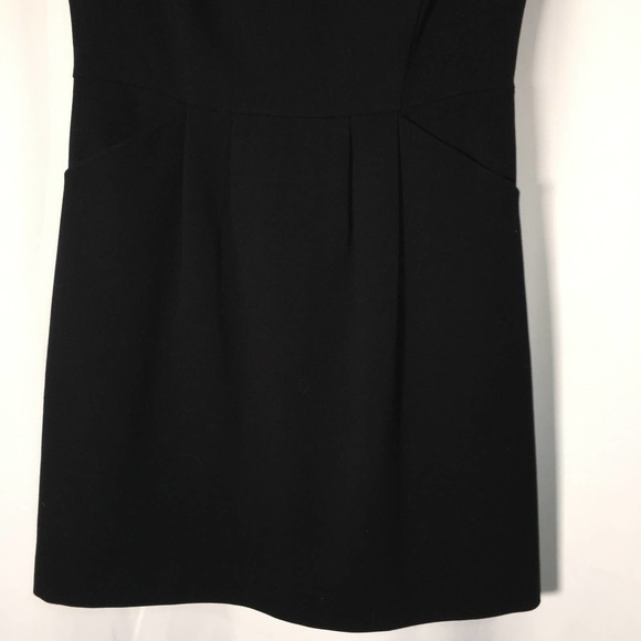 Loft Black Scoop Neck Cap Sleeve Sheath Dress With Pockets Size 4 - Picture 3 of 11